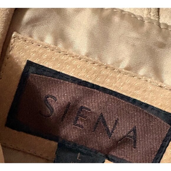 VTG Siena Womens Tan Suede Leather Jacket Full-Zip Collared 1990s Vintage L - Picture 8 of 12